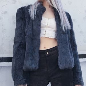Real rabbit fur jacket